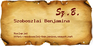 Szoboszlai Benjamina névjegykártya